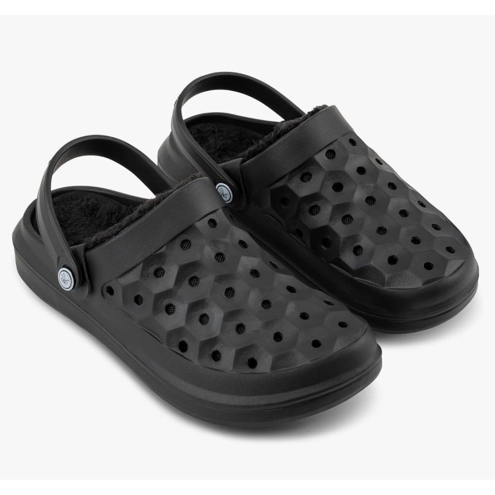 Joybees Adults Varsity Lined Clog‎ Black Comfortable Slip On Shoes Women's